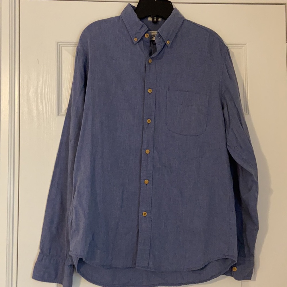 J. Crew Heathered Blue Slim Fit Dress Shirt